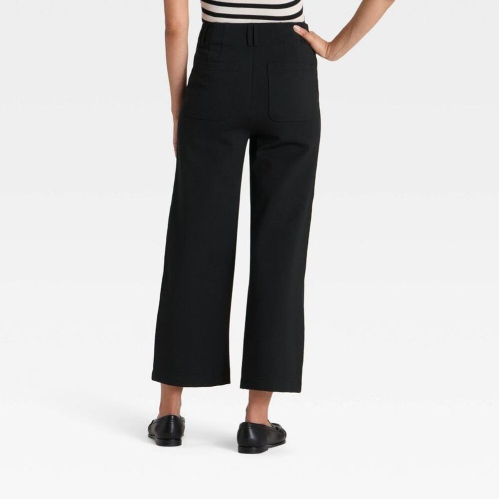 A New Day - Women's High-Rise Cropped Pants - A New Day Black  Black - Picture 2 of 3